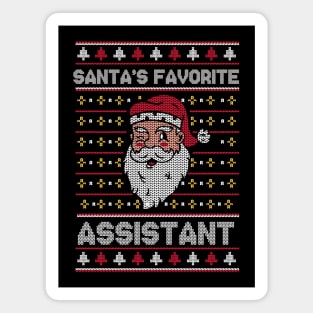 Santa's Favorite Assistant // Funny Ugly Christmas Sweater // Assistant Holiday Xmas Magnet